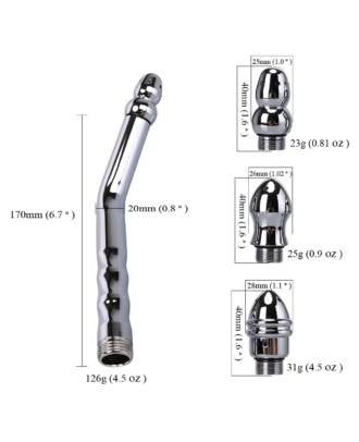 CLEAN Confidence Enema Shower Angle Wand with 3 Heads for Deep Vaginal and Anal Cleansing, Colonic Douche System-2