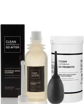 Travel Tummy Troubles Care Kit - GO PROBIOTIC, GO AFTER, Oval Enema Bulb