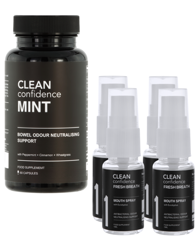 Freshness In Body Kit - MINT Bowel Odour Capsules, FRESH BREATH Mouth Spray