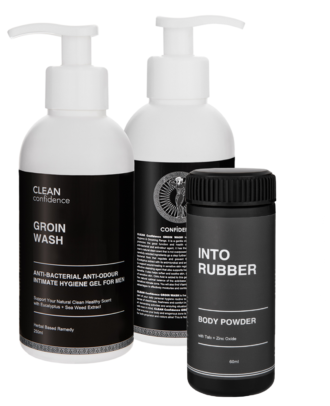 Rubber & Leather Gear Get Ready Pack - GROIN WASH, BODY POWDER